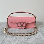 Valentino Garavani Mini Locò Crystal-Embellished Shoulder Bag in Pink - 1