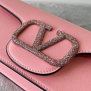 Valentino Garavani Mini Locò Crystal-Embellished Shoulder Bag in Pink - 3