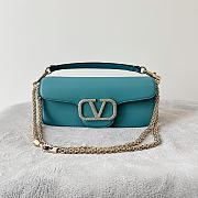 Valentino Garavani Mini Locò Crystal-Embellished Shoulder Bag in Blue - 1