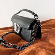 Valentino Garavani Mini Locò Crystal-Embellished Shoulder Bag in Black - 5