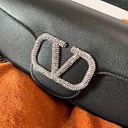Valentino Garavani Mini Locò Crystal-Embellished Shoulder Bag in Black - 4
