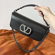 Valentino Garavani Mini Locò Crystal-Embellished Shoulder Bag in Black - 3