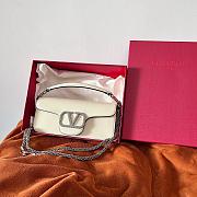Valentino Garavani Mini Locò Crystal-Embellished Shoulder Bag in White - 1