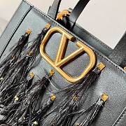 Valentino Vlogo Signature Small Leather Handbag With Feather - 4