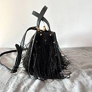 Valentino Vlogo Signature Small Leather Handbag With Feather - 6