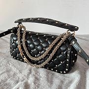 Valentino Garavani Rockstud Spike Quilted Leather Shoulder Bag in Black - 3