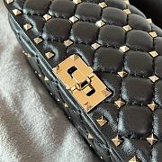 Valentino Garavani Rockstud Spike Quilted Leather Shoulder Bag in Black - 4