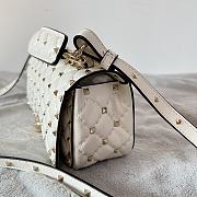 Valentino Garavani Rockstud Spike Quilted Leather Shoulder Bag in White - 6