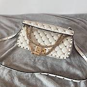 Valentino Garavani Rockstud Spike Quilted Leather Shoulder Bag in White - 3
