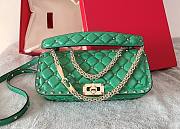 Valentino Garavani Rockstud Spike Quilted Leather Shoulder Bag in Green - 1