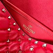 Valentino Garavani Rockstud Spike Quilted Leather Shoulder Bag in Red - 4