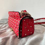 Valentino Garavani Rockstud Spike Quilted Leather Shoulder Bag in Red - 6