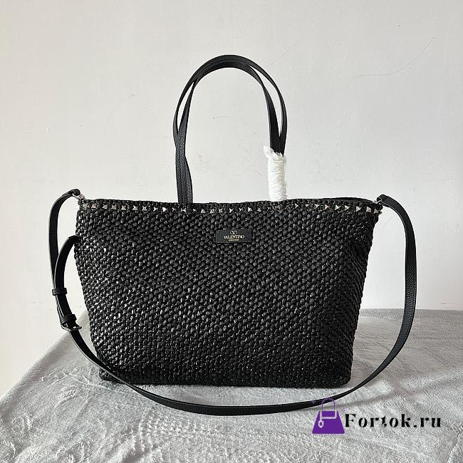 Valentino Garavani Rockstud Shopping Bag in Black 48×27.5×12.5cm  - 1