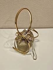 Prada Crystal-Embellished Satin Bag in Gold Color 16x21x10cm - 3