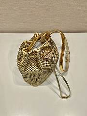 Prada Crystal-Embellished Satin Bag in Gold Color 16x21x10cm - 4