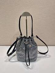 Prada Crystal-Embellished Satin Bag in Silver Color 16x21x10cm - 1