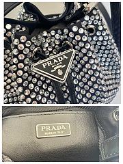 Prada Crystal-Embellished Satin Bag in Silver Color 16x21x10cm - 5