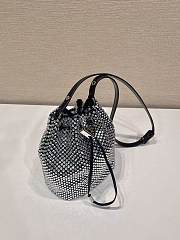 Prada Crystal-Embellished Satin Bag in Silver Color 16x21x10cm - 2