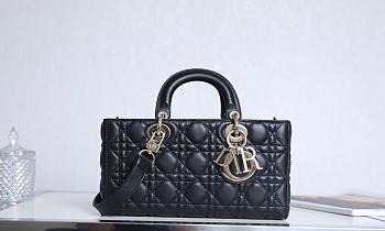 Dior Lady D-Joy Bag in Black 26x13.5x5cm