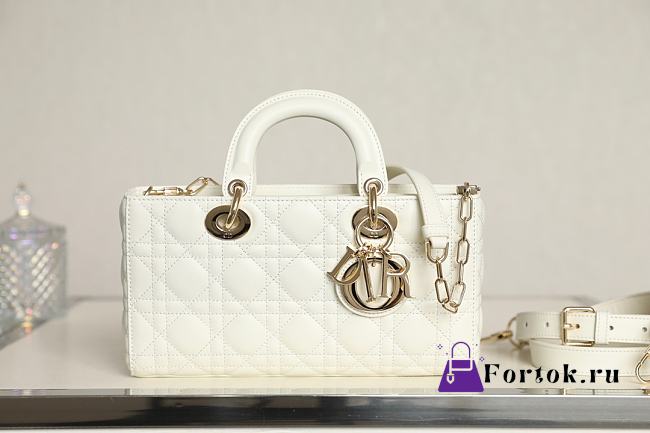 Dior Lady D-Joy Bag in White 26x13.5x5cm - 1