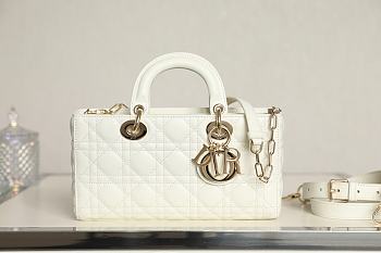 Dior Lady D-Joy Bag in White 26x13.5x5cm