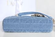 Dior Lady D-Joy Bag in Blue Denim 26x13.5x5cm - 6