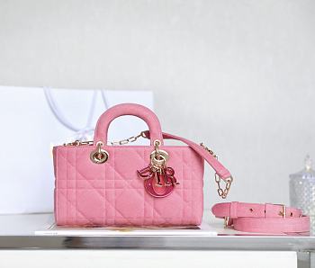 Dior Lady D-Joy Bag in Pink 26x13.5x5cm