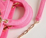 Dior Lady D-Joy Bag in Pink 26x13.5x5cm - 5
