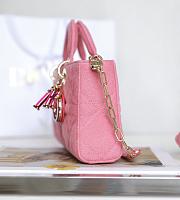 Dior Lady D-Joy Bag in Pink 26x13.5x5cm - 4