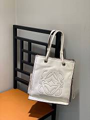 Loewe Leather Shopping Tote Bag in White 30x27x13cm  - 4