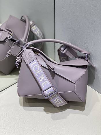 Loewe Puzzle Edge Purple Bag in Satin Calfskin 24x10.5x16.5cm