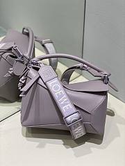 Loewe Puzzle Edge Purple Bag in Satin Calfskin 24x10.5x16.5cm - 6