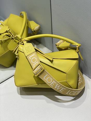 Loewe Puzzle Edge Yellow Bag in Satin Calfskin 24x10.5x16.5cm