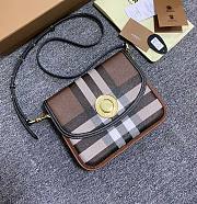 Burberry Check and Leather Medium Elizabeth Bag 23.5x7x19.5cm - 1