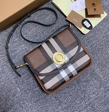 Burberry Check and Leather Medium Elizabeth Bag 23.5x7x19.5cm