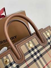Burberry Brown Title Vintage Check Mini Tote Bag 26x13.5x20cm - 4