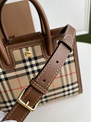Burberry Brown Title Vintage Check Mini Tote Bag 26x13.5x20cm - 2