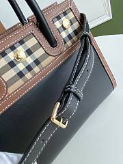 Burberry Vintage Checked Title Mini Tote Bag 26x13.5x20cm - 5