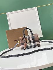 Burberry Check and Leather Mini Bowling Bag 18.5x11x12cm - 1