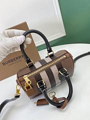 Burberry Check and Leather Mini Bowling Bag 18.5x11x12cm - 2