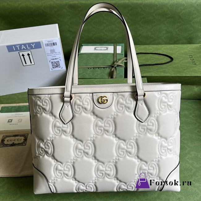 Gucci Ophidia Tote Bag in White 38x28x14cm - 1