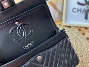 Chanel Classic Flap V Pattern Bag with Silver Buckle 25cm - 4