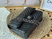Chanel Classic Flap V Pattern Bag with Silver Buckle 25cm - 5