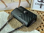 Chanel Classic Flap V Pattern Bag with Silver Buckle 25cm - 6