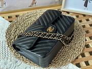 Chanel Classic Flap V Pattern Bag with Gold Buckle 25cm - 2