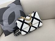 Chanel Crochet Calfskin Quilted Chain Bag in White 26cm - 1