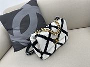 Chanel Crochet Calfskin Quilted Chain Bag in White 26cm - 3
