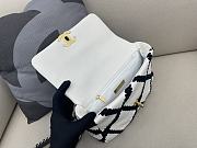 Chanel Crochet Calfskin Quilted Chain Bag in White 26cm - 4