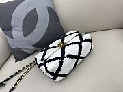Chanel Crochet Calfskin Quilted Chain Bag in White 26cm - 5