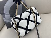 Chanel Crochet Calfskin Quilted Chain Bag in White 26cm - 6